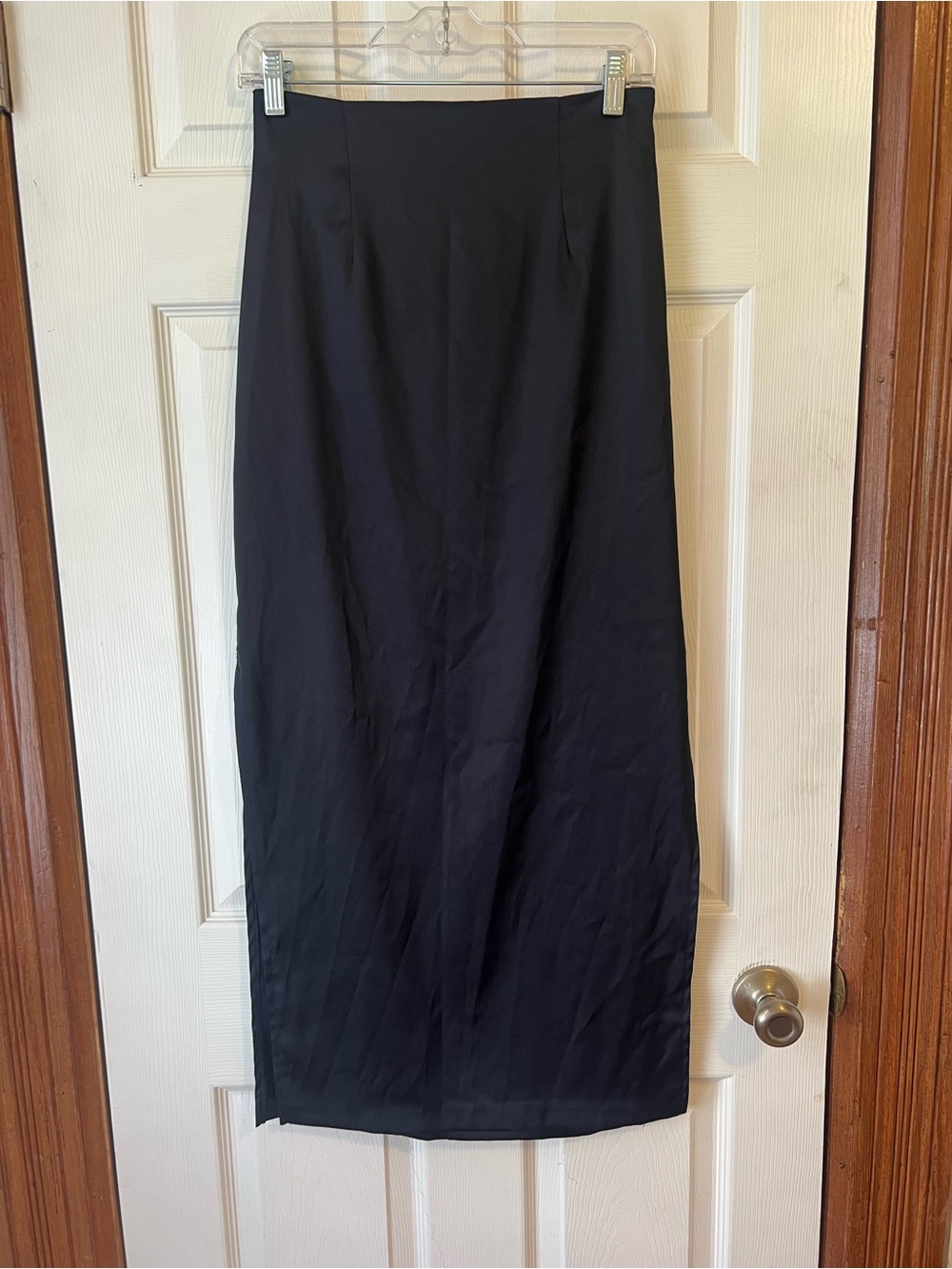 Classic Navy Blue Maxi Skirt - Women's Elegant Straight Silhouette